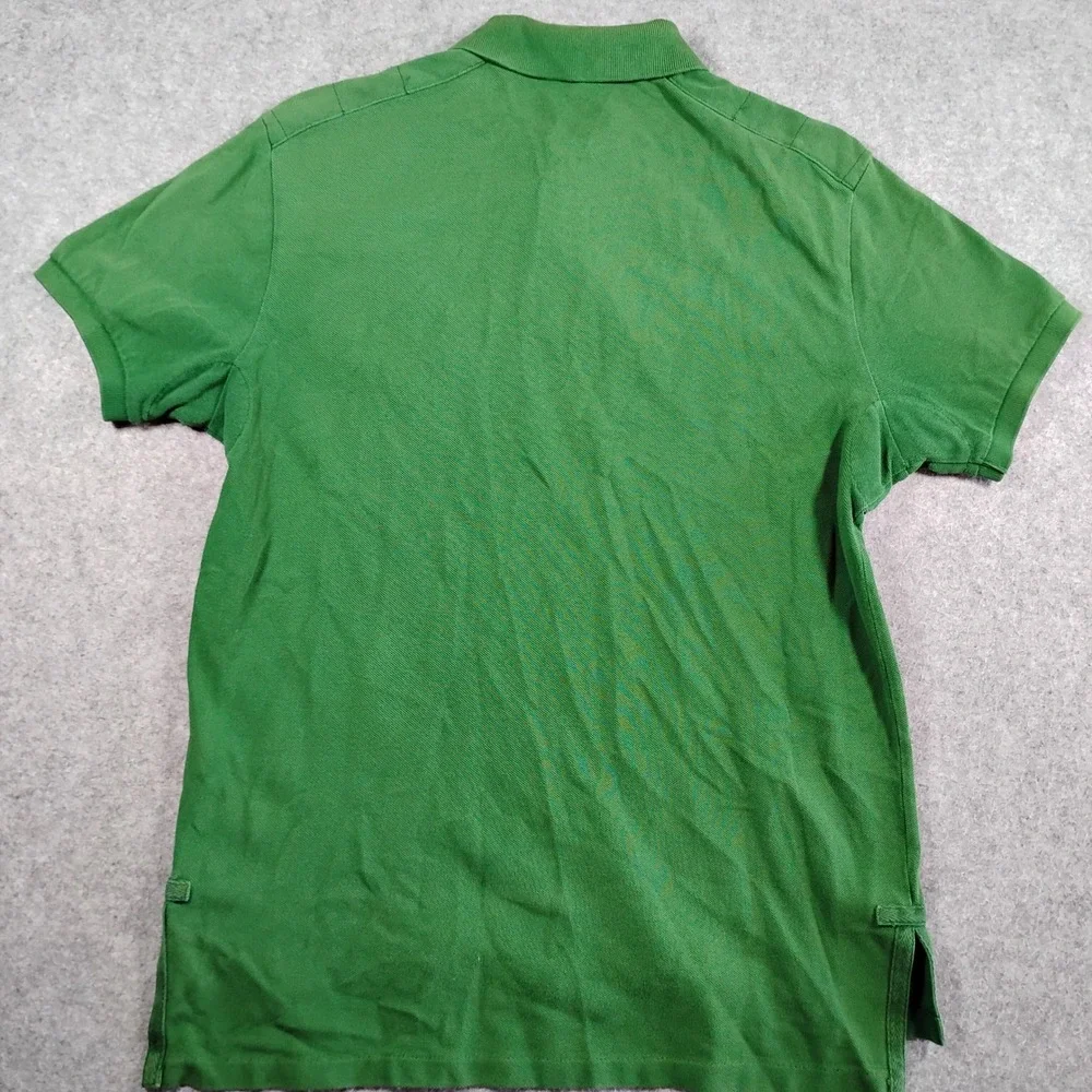 VTG Polo Ralph Lauren Men Green Custom Fit Hunter Jumper Crest Polo Shirt Size M